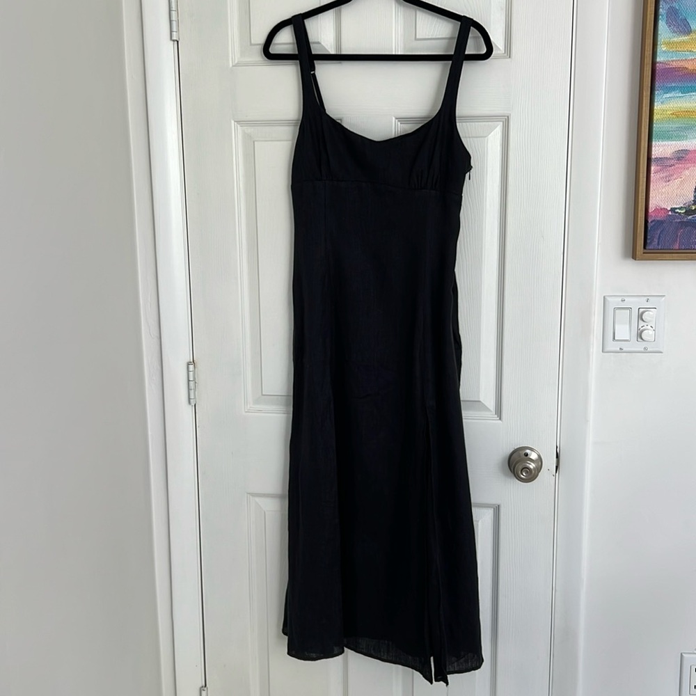 Zara black linen dress